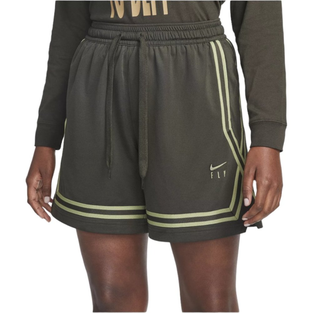 Nike Women's Fly Crossover Basketball Shorts Size M Small Dark Olive Green NWT - Picture 2 of 9